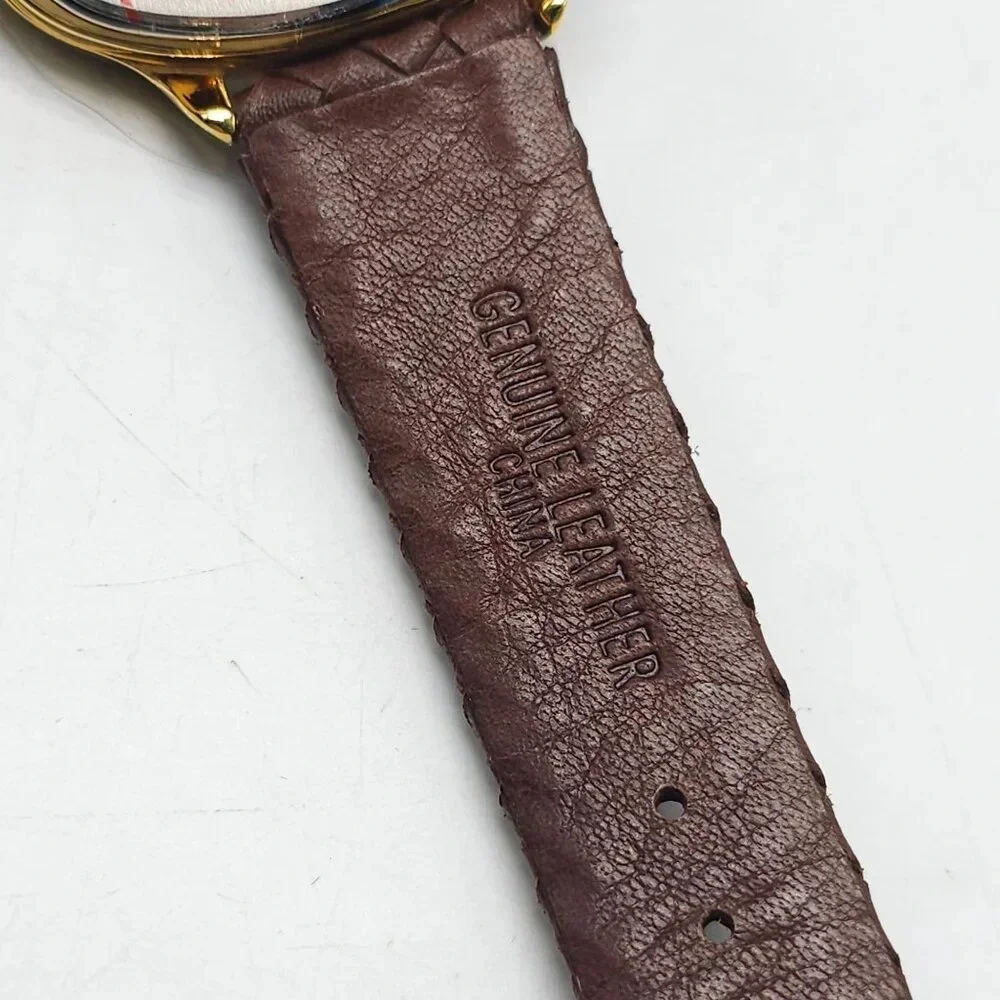 Joan Rivers Classics Quartz Watch With Gold Tone Case Brown Leather Strap